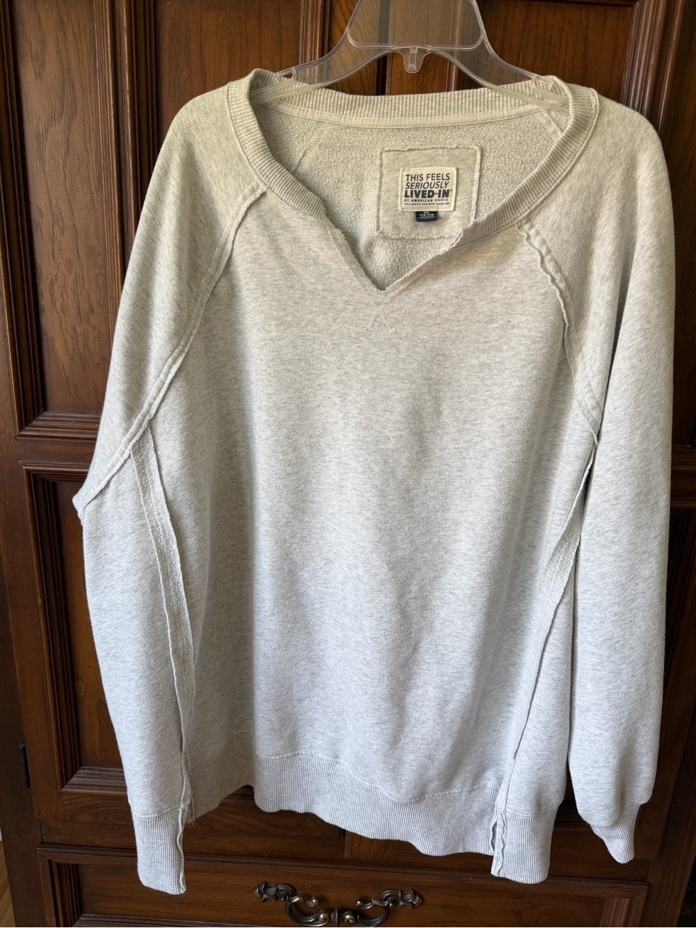 American Eagle This Feels Seriously Lived-In Sweatshirt Gray Medium